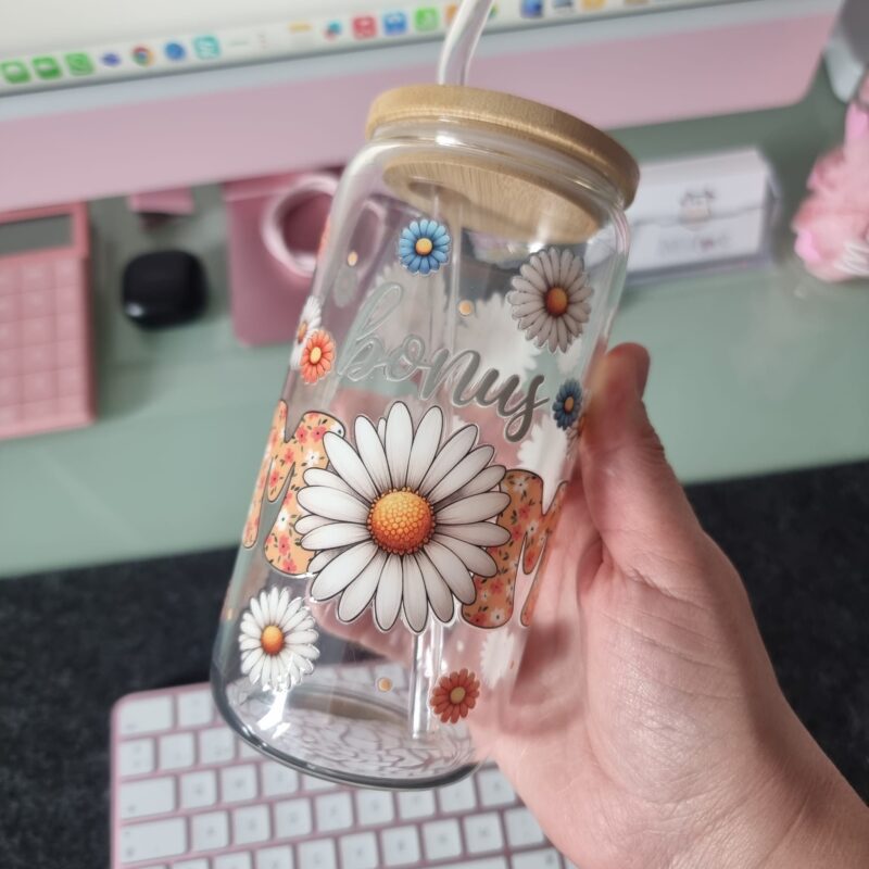 Vaso de vidrio 16 oz - Bonus Mom